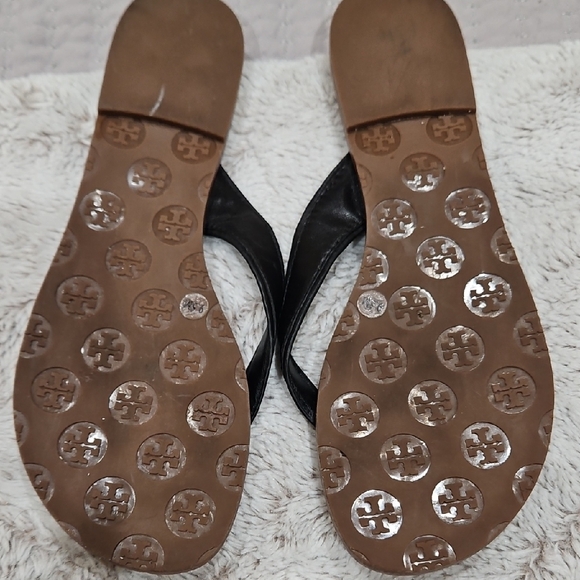 Tory Burch Black and Brown Leather Sandals - Picture 4 of 4